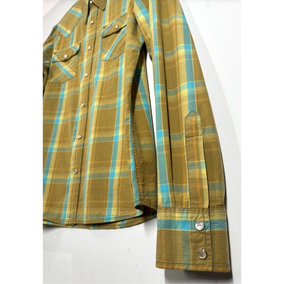 Hollister Y2K Button Up Pearl Snap Plaid Light Casual Western Preppy Mens Large - Picture 7 of 9